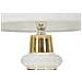 Lampada Da Tavolo Liara Bianca E Oro In Ceramica Con Paralume In Tessuto — Ø 23×32 Cm - Foto miniatura 3
