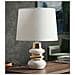 Lampada Da Tavolo Liara Bianca E Oro In Ceramica Con Paralume In Tessuto — Ø 23×32 Cm - Foto miniatura 5