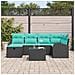Set Divano da Giardino con cuscino 7 pcs Nero Poly Rattan - Foto miniatura 3