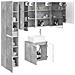 Set di Armadi da Bagno 5 pcs Grigio Cemento 53 x 15,5 x 70 cm - Foto miniatura 2