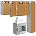 Set di Armadi da Bagno 5 pcs Grigio Cemento 53 x 15,5 x 70 cm - Foto miniatura 7
