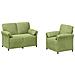 Set di divani 2 pz Verde chiaro Velluto - Foto miniatura 1