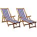 Lettino prendisole pieghevole 2 pcs 3 Posizione Blu e Bianco - Foto miniatura 1
