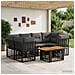 Set Divano da Giardino 7 pz Nero e Grigio scuro polyrattan - Foto miniatura 5