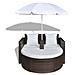 Lettino da Giardino con Ombrellone Marrone in Polyrattan - Foto miniatura 1