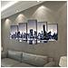 5 Pz Stampa Su Tela Da Muro Panorama New York Monocromatico 200x100 Cm - Foto miniatura 2