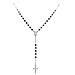 Collana In Argento 925 - Collezione Rosari - Colore Rodio - Misura Unica Rosario Classico Cristalli Grigi - Foto miniatura 2