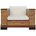 Poltrona con Cuscini Marrone in Rattan Naturale 94 x 78 x 66 cm - Foto miniatura 3