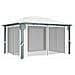 Gazebo con Tenda 400 x 300 cm Crema Alluminio - Foto miniatura 4