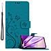 Custodia Compatibile Con Huawei Mate 20 Pro In Blu Fiore - Coperchio Protettivo In Design Floreale Con Chiusura Magnetica, Funzione Stand E Slot Per Carte - Foto miniatura 4