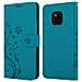 Custodia Compatibile Con Huawei Mate 20 Pro In Blu Fiore - Coperchio Protettivo In Design Floreale Con Chiusura Magnetica, Funzione Stand E Slot Per Carte - Foto miniatura 10