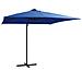 Ombrellone A Sbalzo Con Led E Palo In Acciaio 250x250cm Azzurro - Foto miniatura 1