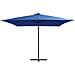 Ombrellone A Sbalzo Con Led E Palo In Acciaio 250x250cm Azzurro - Foto miniatura 3
