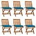 Sedie da Giardino Pieghevoli con Cuscini 6 pz Massello di Teak - Foto miniatura 1
