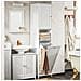 Mobile A Colonna Bagno Salvaspazio Mobile Alto Con Borsa Portabiancheria Pieghevole Bianco L40xp38xa170 Cm Bzr124-w - Foto miniatura 4