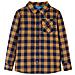 Camicia A Quadri Da Bambino Cognac E Blu 104 - Foto miniatura 1