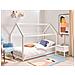 Letto Per Bambini Casa Legno Di Pino Tosse 90 X 200 Cm Bianco - Foto miniatura 1
