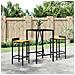 Tavolo Da Bar Con Piano In Vetro Nero 70x70x110 Cm Polyrattan - Foto miniatura 1