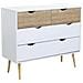 Mobile In Legno Naturale Con 4 Cassetti 99x39xh82 Cm Spencer - Foto miniatura 1