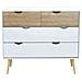 Mobile In Legno Naturale Con 4 Cassetti 99x39xh82 Cm Spencer - Foto miniatura 3