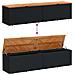 Contenitore Giardino Nero 220x50x54cm Polyrattan E Legno Acacia - Foto miniatura 6