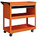 Carrello Porta Attrezzi con Manico Laterale, Cassetto e 3 Ripiani in Acciaio, 82x35x76 cm, Arancione - Foto miniatura 1