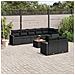 Set Divani Da Giardino 9 Pz Con Cuscini Nero In Polyrattan - Foto miniatura 1