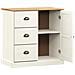 Credenza Cassetti VIGO Bianco 78x40x75 cm Legno Massello Pino - Foto miniatura 4