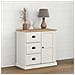 Credenza Cassetti VIGO Bianco 78x40x75 cm Legno Massello Pino - Foto miniatura 2