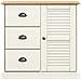 Credenza Cassetti VIGO Bianco 78x40x75 cm Legno Massello Pino - Foto miniatura 5
