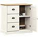 Credenza Cassetti VIGO Bianco 78x40x75 cm Legno Massello Pino - Foto miniatura 3