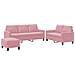 Set di Divani 3 pz con Cuscini rosa in Velluto - Foto miniatura 1