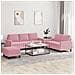 Set di Divani 3 pz con Cuscini rosa in Velluto - Foto miniatura 2