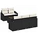 Set di Sofà da Giardino 6 Pezzi con Cuscini Nero Polyrattan - Foto miniatura 1