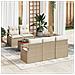 Set Divano da Giardino  6 Pezzi con Cuscini Beige Rattan Sintetico Acacia, Divano da Giardino  2 Posti con Cuscini Beige Rattan Sintetico - Foto miniatura 2