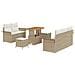 Set Divano da Giardino in 8 Pezzi con Cuscini Rattan Poliestere Beige Acacia,  Divano da Giardino per 2 Persone con Cuscini Rattan Poliestere Beige,  Set da Pranzo da Giardino in 3 Pezzi con Cuscini Rattan Poliestere Beige Acacia - Foto miniatura 1