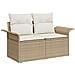 Set Divano da Giardino in 8 Pezzi con Cuscini Rattan Poliestere Beige Acacia,  Divano da Giardino per 2 Persone con Cuscini Rattan Poliestere Beige,  Set da Pranzo da Giardino in 3 Pezzi con Cuscini Rattan Poliestere Beige Acacia - Foto miniatura 6