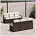 Set di divani da giardino 7 pezzi con cuscini marrone polyrattan, Divano da giardino 2 posti con cuscini marrone polyrattan - Foto miniatura 3