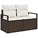 Set di divani da giardino 7 pezzi con cuscini marrone polyrattan, Divano da giardino 2 posti con cuscini marrone polyrattan - Foto miniatura 4