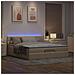 Struttura Letto Pouf con Materasso Crema 160x200 cm in Tessuto - Foto miniatura 3