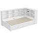 Divano In Legno Massiccio, Letto Singolo 90/180x190cm, Con Letto A Scomparsa, Vano Portaoggetti, Presa Euro Multifunzione, 2 Cassetti E Rete A Doghe, Pino, Bianco - Foto miniatura 2