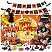 Decorazione Di Halloween Set Banner Palloncini Sfondo 48pz Arancione - Foto miniatura 1