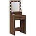 Tavolo da trucco con luci LED in Rovere Marrone 50x41x135 cm - Foto miniatura 3