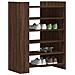 Scarpiera Rovere Marrone 74,5x37,5x100 cm in Legno Multistrato - Foto miniatura 3