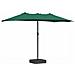 Ombrello da giardino Verde 385 x 209 x 244 cm Tessuto - Foto miniatura 1