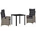 Set da Pranzo per Giardino 3 pcs Grigio polyrattan - Foto miniatura 1