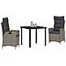 Set da Pranzo per Giardino 3 pcs Grigio polyrattan - Foto miniatura 3
