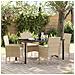 Set da Pranzo per Giardino con cuscino 5 pcs Beige Poly Rattan - Foto miniatura 2