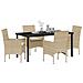 Set da Pranzo per Giardino con cuscino 5 pcs Beige Poly Rattan - Foto miniatura 3