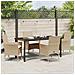 Set da Pranzo per Giardino con cuscino 5 pcs Beige Poly Rattan - Foto miniatura 4